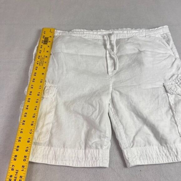 Island Importer Cargo Shorts Mens Large White Cabo Linen Drawstring Pull On - Picture 3 of 12